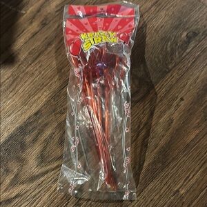 Red Party Heart Straws